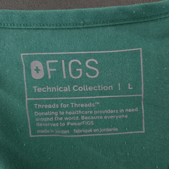 Figs Womens Catarina One Pocket Scrub Top Size L Green Stretch Medical Office - Picture 4 of 7